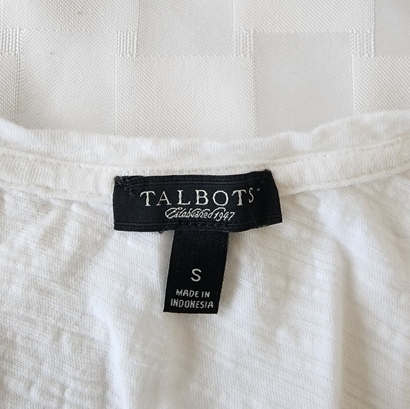 Talbots White Sleeveless Front Rausch Top Size S - Picture 3 of 5